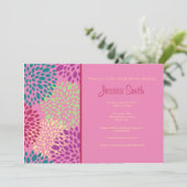 ピンモダンクフローラブライダルシャワー招待状 招待状 (スタンド正面)
