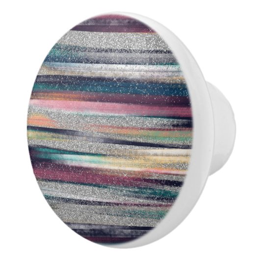 ピンモダンクブルー金ゴールドグリッターブラシスト絵を描ローク セラミックノブ (右)