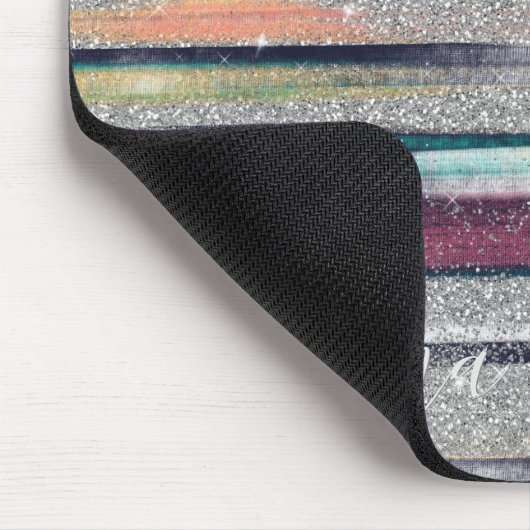 ピンモダンクブルー金ゴールドグリッターブラシスト絵を描ローク マウスパッド (コーナー)