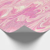 ピンモダンクホワイトマーブリング絵を描抽象デザイン ラッピングペーパー (角)