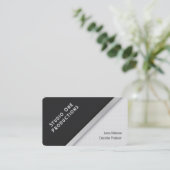 ピンモダンストライプとドット 名刺 (スタンド正面)