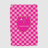 ピンモノグラムのクチェック&ゴルフクラブ&ゴルフフラグ ゴルフタオル (正面)