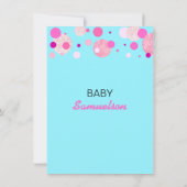 ピンユニーククブルーの中立ポップ・アートのベビーシャワーの準備完了 招待状 (裏面)