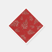 ピンリーと雪の赤 スタンダードカクテルナプキン (角)