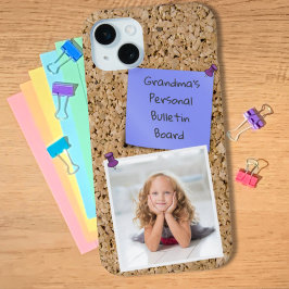 ピン付き紫色のノートのテンプレートカスタム写真 iPhone 15 MINIケース