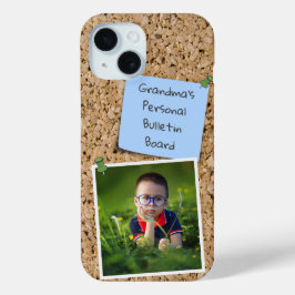 ピン付き青いノートのテンプレートカスタム写真 iPhone 15ケース