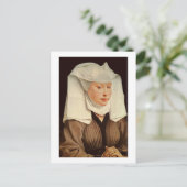 ピン帽子の若い女性のポートレート, c.1435 ポストカード (スタンド正面)