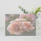 ピン淡い色のクローズ結婚式招待状カード 招待状 (スタンド正面)