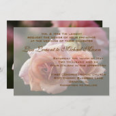 ピン淡い色のクローズ結婚式招待状カード 招待状 (正面/裏面)