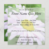 ピン淡い色のク色彩の鮮やかデイジー 招待状 (正面/裏面)