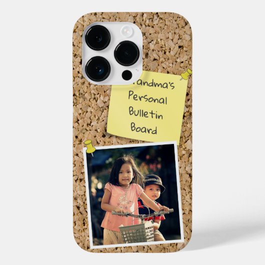 ピン留めイエローノートのテンプレートカスタム写真 Case-Mate iPhoneケース (裏面)