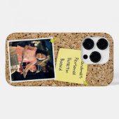 ピン留めイエローノートのテンプレートカスタム写真 Case-Mate iPhoneケース (裏面 (横))