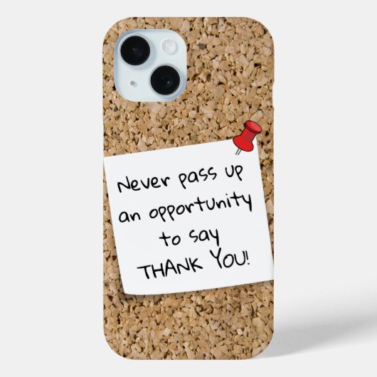 ピン留めホワイトノートテンプレートメッセージコーク板 Case-Mate iPhoneケース (裏面)