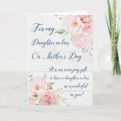 ピン素朴クフラワーズの義母の日の娘 カード (正面)