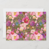 ピン素朴クフローラブライダルシャワー招待状 招待状 (裏面)