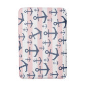 ピン航海のクネービーブストライプルーいかり バスマット (正面縦)