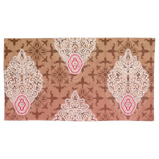 ピン華美からグラデーションを特徴とする織物デザイン 枕カバー (正面)