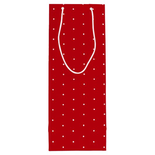 ピン赤と白水玉模様クリスマス ワインギフトバッグ (裏面)