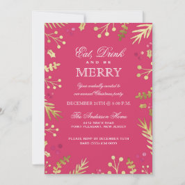 ピン食べク、飲んで、楽しいクリスマスパーティー 招待状