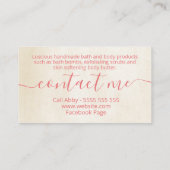 ピン魅力的クローズバス&体スパスキンケア 名刺 (裏面)