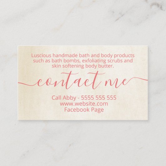 ピン魅力的クローズバス&体スパスキンケア 名刺 (裏面)