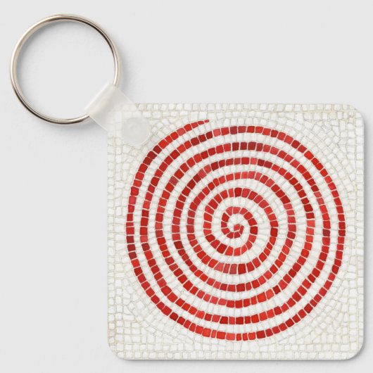 ピンwheel モザイク メタル スクエア キーチェーン (正面)