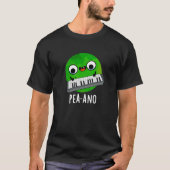 ピーアノおもしろいミュージックベギーPea Pun Dark BG Tシャツ (正面)