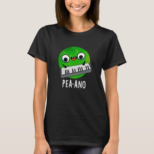 ピーアノおもしろいミュージックベギーPea Pun Dark BG Tシャツ (正面)