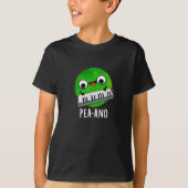 ピーアノおもしろいミュージックベギーPea Pun Dark BG Tシャツ (正面)