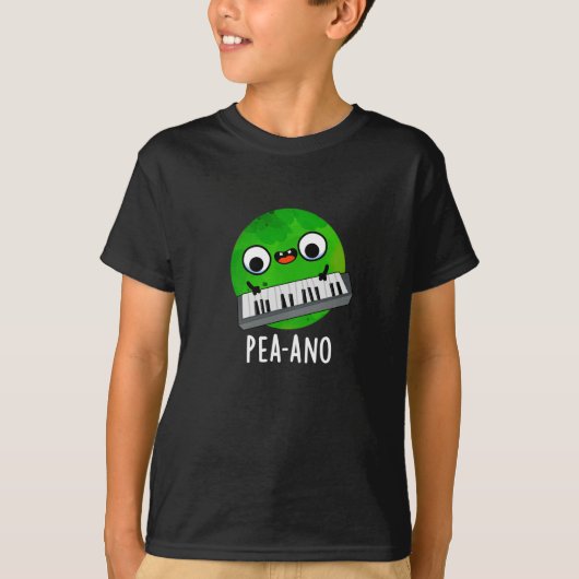 ピーアノおもしろいミュージックベギーPea Pun Dark BG Tシャツ (正面)