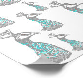 ピーエスタイリッシュン鳥パターンデザイン。 ポスター (角)