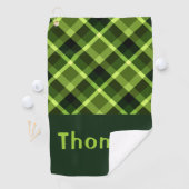 ピーエレガントグリーンプレイドモノグラムゴルフタオル ゴルフタオル (インサイチュ)