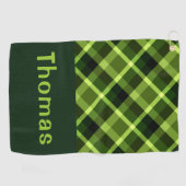 ピーエレガントグリーンプレイドモノグラムゴルフタオル ゴルフタオル (横)