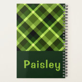 ピーエレガントグリーンプレイドモノグラムスモールプランナー プランナー手帳 (裏面)