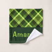 ピーエレガントグリーンプレイドモノグラムバスタオルセット バスタオルセット (ウォッシュタオル)