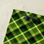 ピーエレガントグリーンプレイドモノグラムビーチタオル ビーチタオル (インサイチュ)