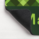 ピーエレガントグリーンプレイドモノグラムマウスパッド マウスパッド (コーナー)