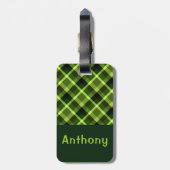 ピーエレガントグリーンプレイドモノグラム荷物タグ ラゲッジタグ (裏面縦)