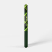 ピーエレガントグリーンプレイドモノグラム電話ケース SAMSUNG GALAXYケース (右側面)