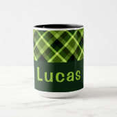 ピーエレガントグリーンプレイドモノグラム15オズマグ マグカップ (中央)