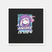 ピーカブーアニメおもしろいー スタンダードカクテルナプキン (正面)