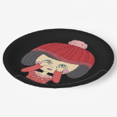 ピーカブーガールスロースデザイン ペーパープレート (アングル)