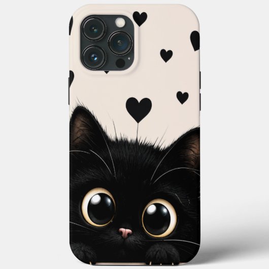 ピーカブーミッドナイト子猫スマホケース Case-Mate iPhoneケース (裏面)
