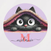 ピーカブー子猫スクリプトネイモノグラムガールズ ラベル (デザイン2)