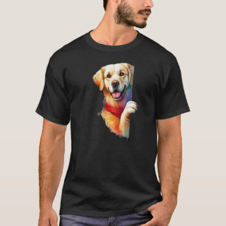 ピーカブー・パップ:ゴールデン・ジョイ/カラースプラッシュ・レトリバー Tシャツ