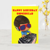 ピーカブーDJのアフロ型 カード (黄色い花)