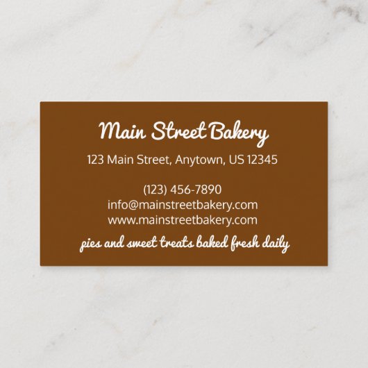 ピーカンパイタートサザンフードデザートバイ焼いたト 名刺 (裏面)