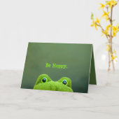 ピーカーブ式カエル|の挨拶状 カード (黄色い花)