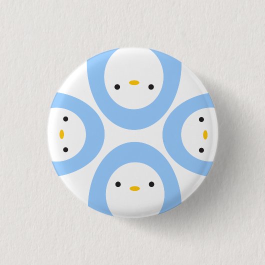 ピーカーブ式ペンギン 缶バッジ (正面)