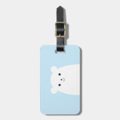 ピーカーブ式白くまの荷物のラベル ラゲッジタグ (正面縦)